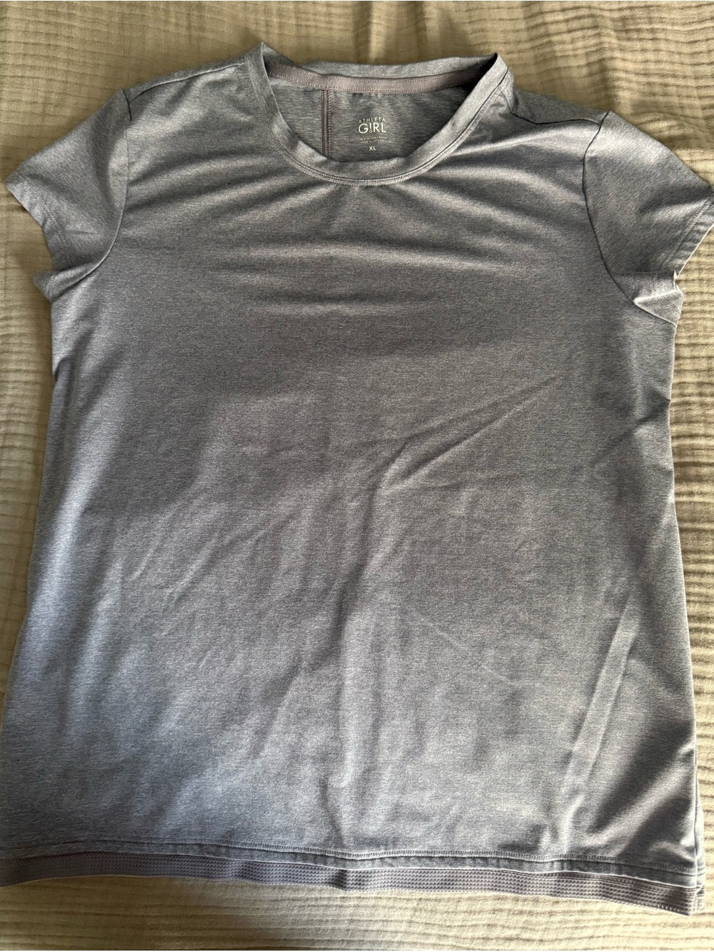 Athleta Girl Cross Back Mesh Tee Girls size XL 14 Dark Gray